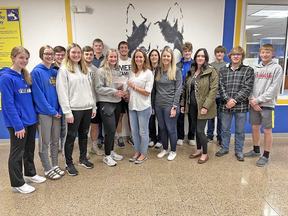 The West Holt Public Schools student council presented a check to Team Jack.