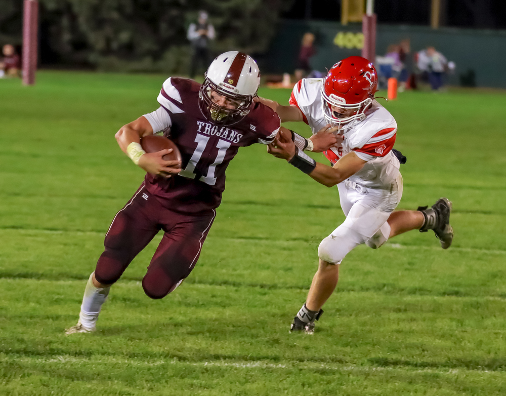 Logan Bokemper #11 on one of his trips to the endzone.