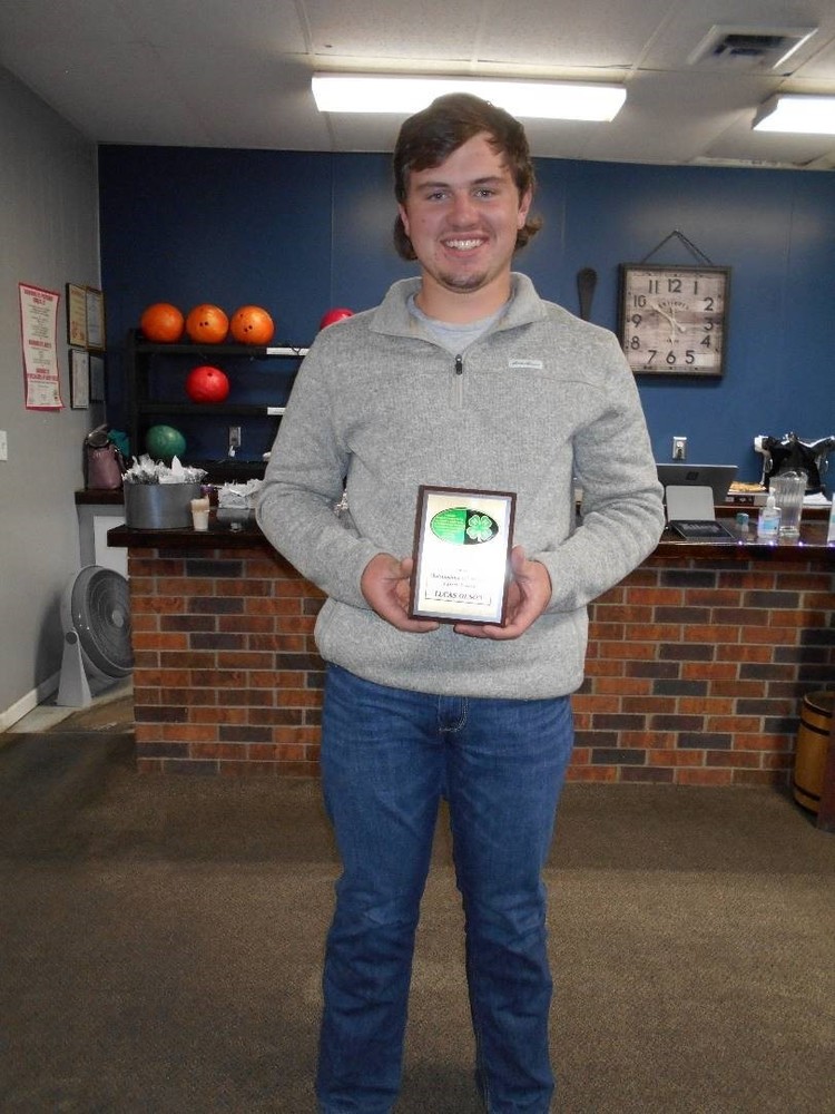 Outstanding 4-H Career Award Recipient was Lucas Olson.