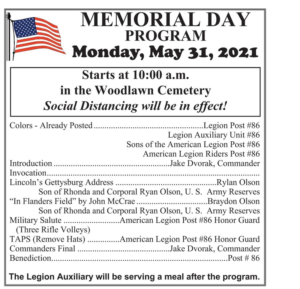 Memorial Day Program The Atkinson Graphic