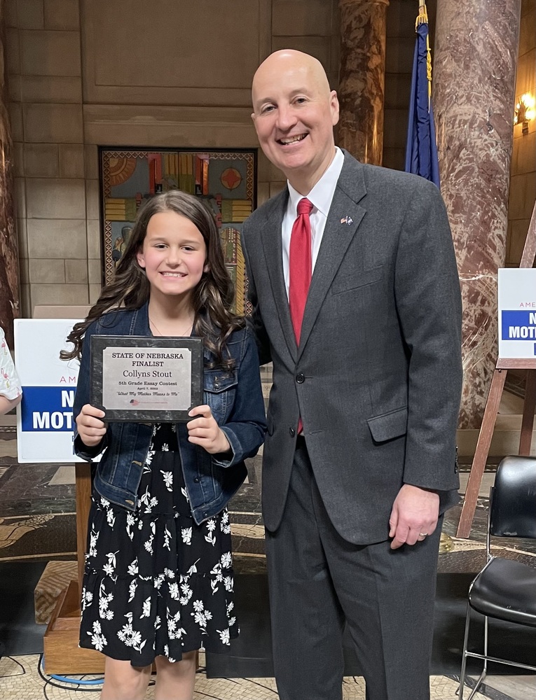 Collyn Stout with Gov. Pete Ricketts
