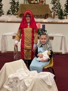 Korra Slaymaker and James Wolgemuth portrayed Mary and Joseph at Faith Wesleyan Church’s Christmas Candlelight Service.