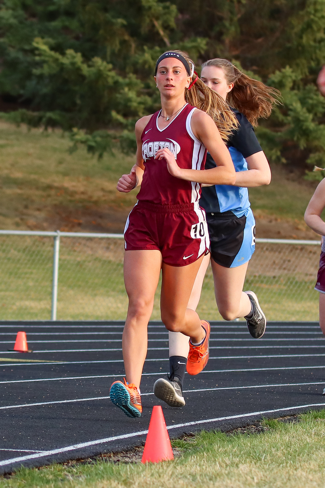 Kiera Altwine captured new personal records in both the 1600m and 3200m runs at the Tom Martin Memorial/Wausa Track Invite.