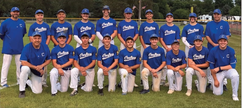 The 2022 Crofton Seniors baseball team competed in the Area Tournament this past week with games starting on July 22 with a win over Neligh, July 23 with a loss  to PWG, July 24 with a win over Ord and a July 25 second loss to PWG, knocking the local team out of the tournament. Those at the Area Tournament included, front  row (l to r): Coach John Knapp, Colin Wieseler, Ethan Tramp, Simon McFarland, William Poppe, Nolan Babcock, Zac Tramp, Jake Hochstein and Coach Tyler Potts, and  back row: Coach Jason Babcock, Carson Wieseler, Zack Foxhoven, Tucker Goeden, Nate Stevens, Braxston Foxhoven, Austin Guenther, zach Berger, Roy Knapp and  Coach Dan McFarland. Photos provided by Brooklyn Guenther; and Sean Anderson, Journal staff.
