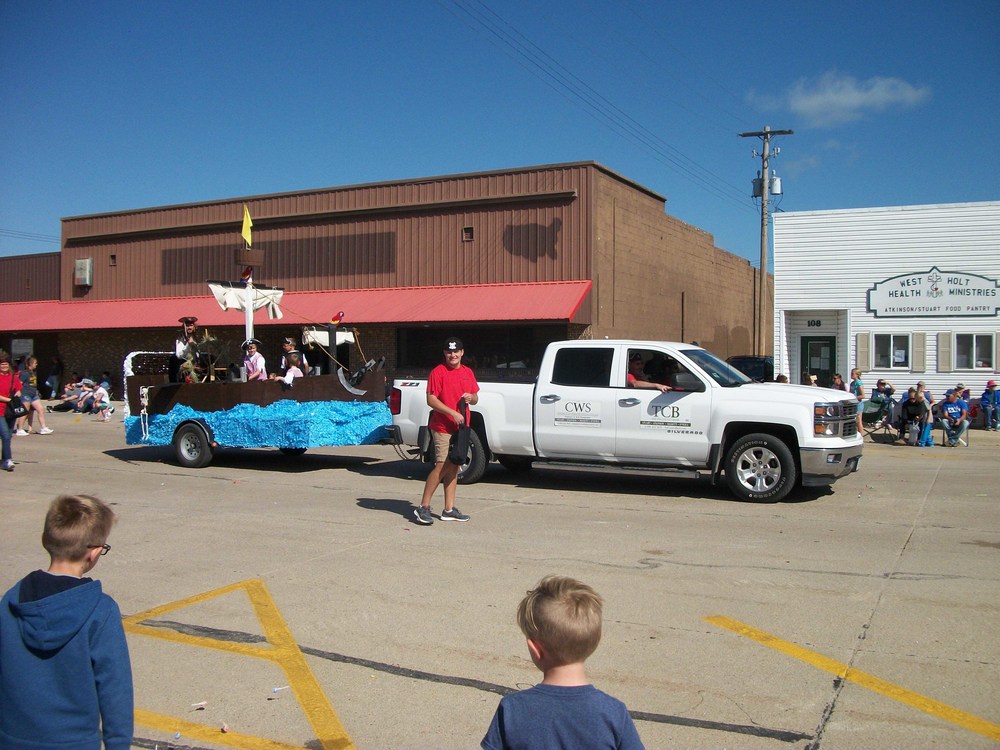 The Tri County Bank float was the first place entry in the Hay Days parade held on Saturday morning.