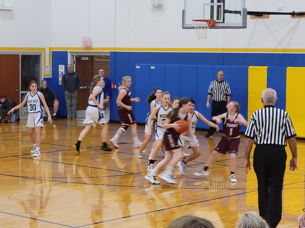 West Holt Junior High Girls in action with Stuart