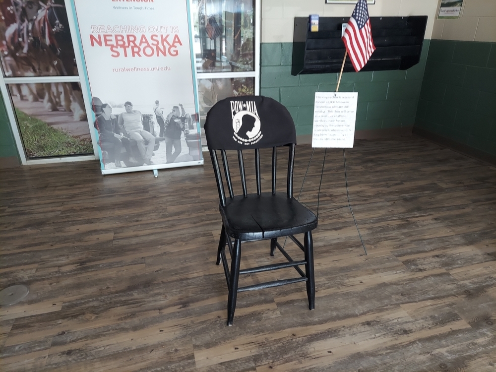 Empty chair represents "missing"