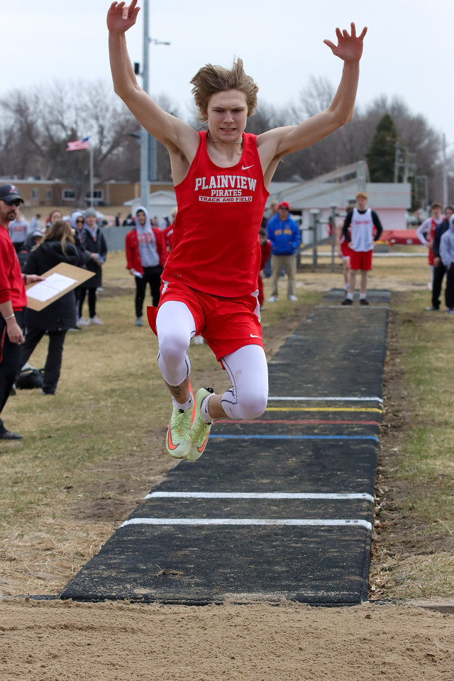 Braden Waldow on the long jump.