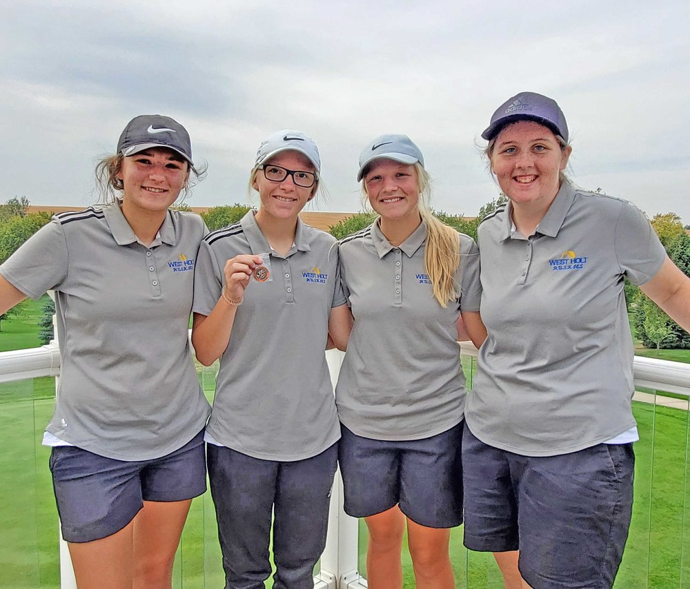 West Holt girls’ golfers Jordyn Laible, Reghan Kerkman, Landyn Mlady, and Brynn Hilkemeier.