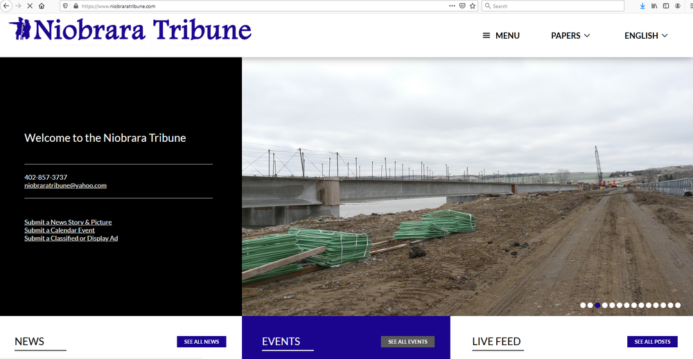 New Niobrara Tribune Website is launched