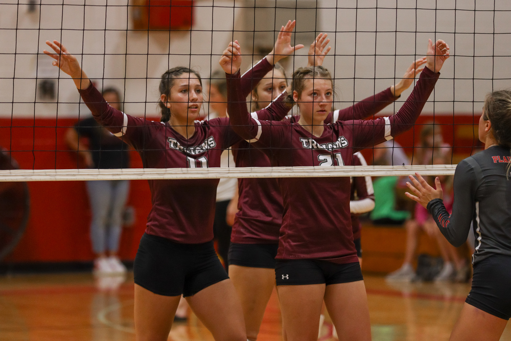 Alex, Kinzie, and Ali at the net