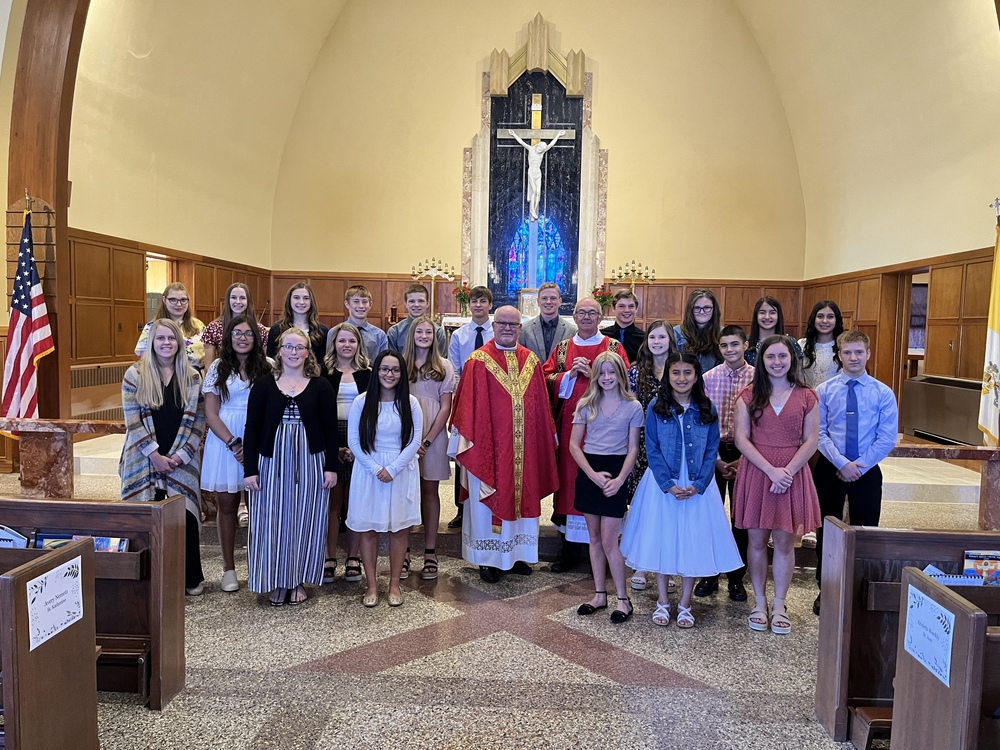 St Joseph Catholic Church confirmed candidates in grades 8 through 10 on Sunday.