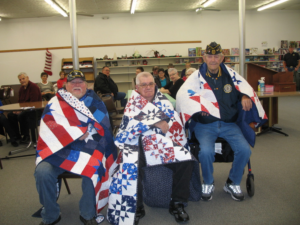 Quilts of Valor were presented to three.