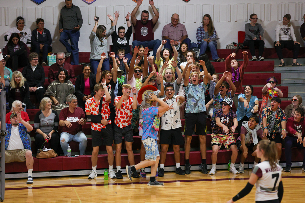 Caleb Chase getting the crowd fired up at the Crofton game