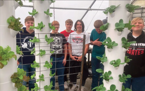 Plainview High School Horticulture Class members (l to r): Reagan Choat, Anthony Ziegenbein, Tanner Stolp, Brendan Weber, Kaiden Eichberger and Sean Taylor – not pictured: Ashton Donner and Logan Deitloff.