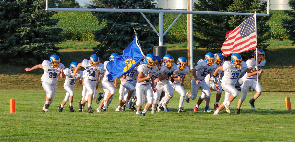the Eagles taking the field