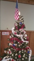 Patriotic Christmas tree in the mall