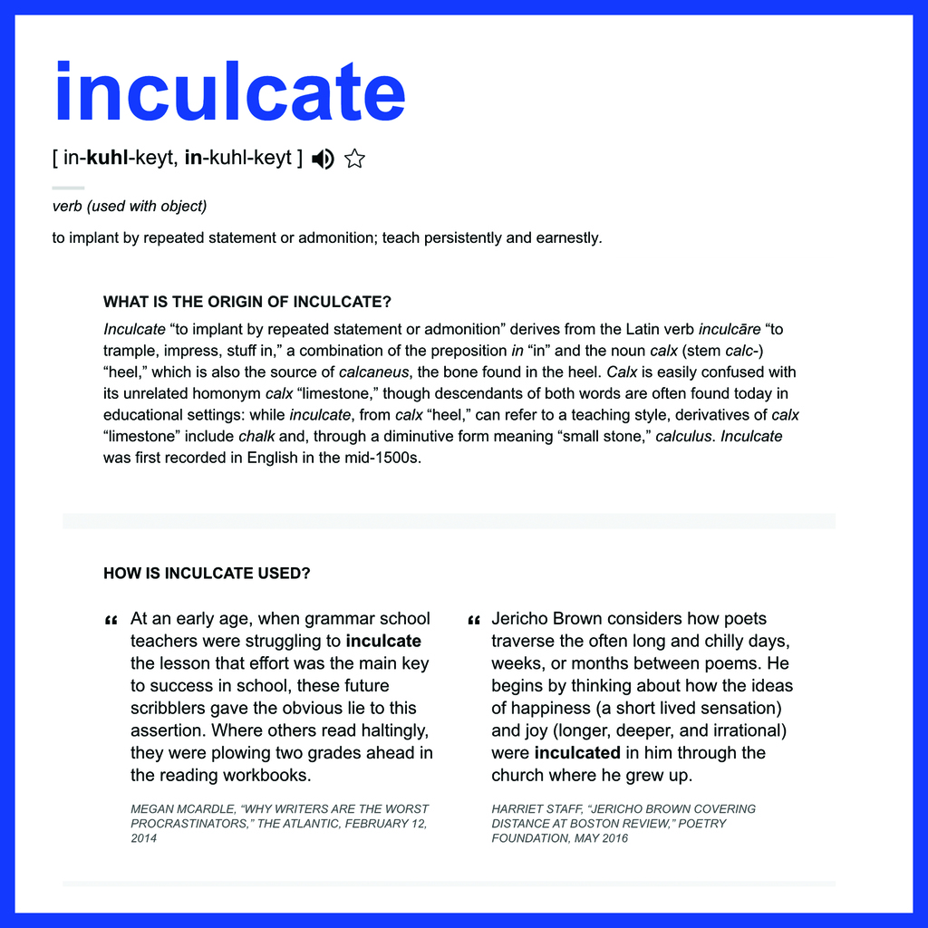 inculcate definition and uses