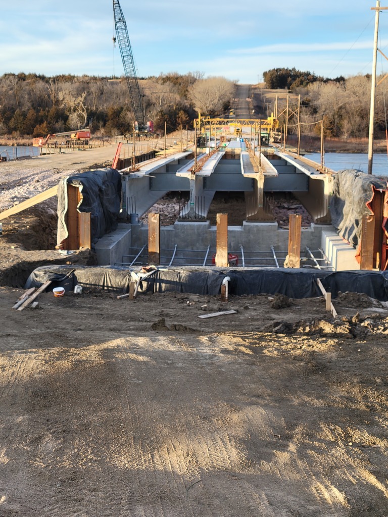 Bridge work continues over the Niobrara River north of Stuart.