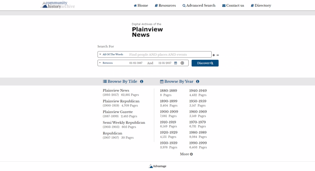 The Plainview News Digital Archive