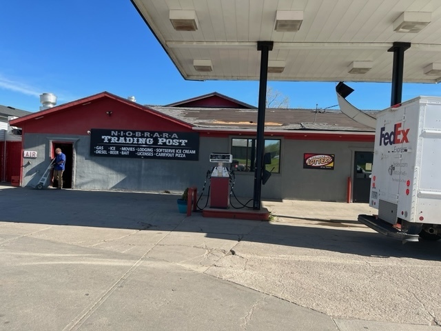 The Niobrara Trading Post had shingle damage and was closed Friday, along with many other Niobrara businesses. The power wasn’t restored until 9:45 p.m. Friday.