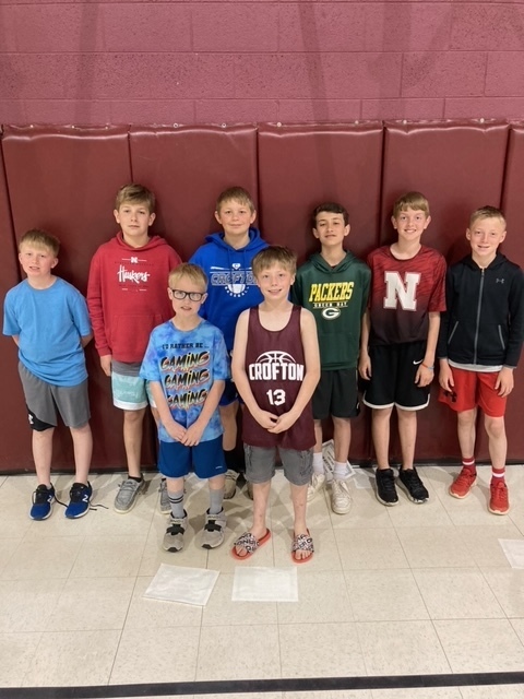 Pictured are Crofton Elementary Students, Dylan Doyle, Seeley Thunker, Blake Connot, Breckin Jansen, Easton Schendt,  Isaac Steffen, Preston Foxhoven, and Alex Potts. All of these students read over 1,000,000 words during the 2021 -  2022 school year.