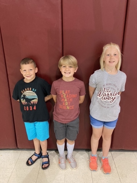 Aaron Leader, Levi Kolterman, and Maci Kolterman were absolute Warriors during the 2021 - 2022 school year! These Crofton Elementary students never missed a day, an hour, a minute, or even a second of the entire school year.