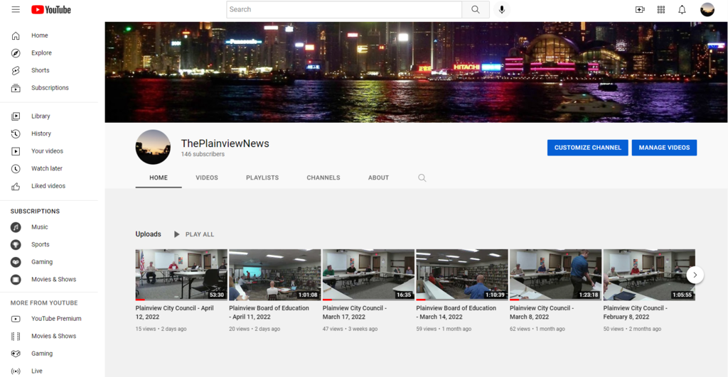 The Plainview News YouTube Channel