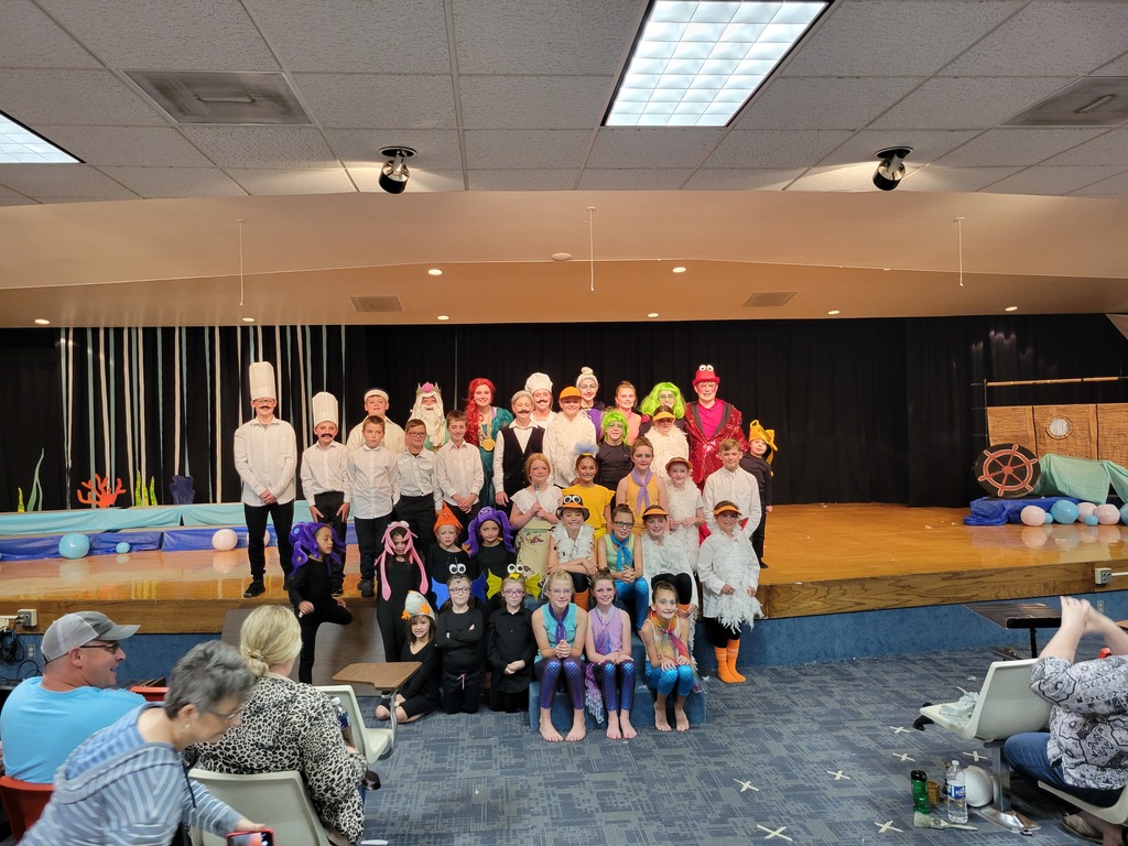 The cast of the Atkinson Children's Theater production of The Little Mermaid Jr.