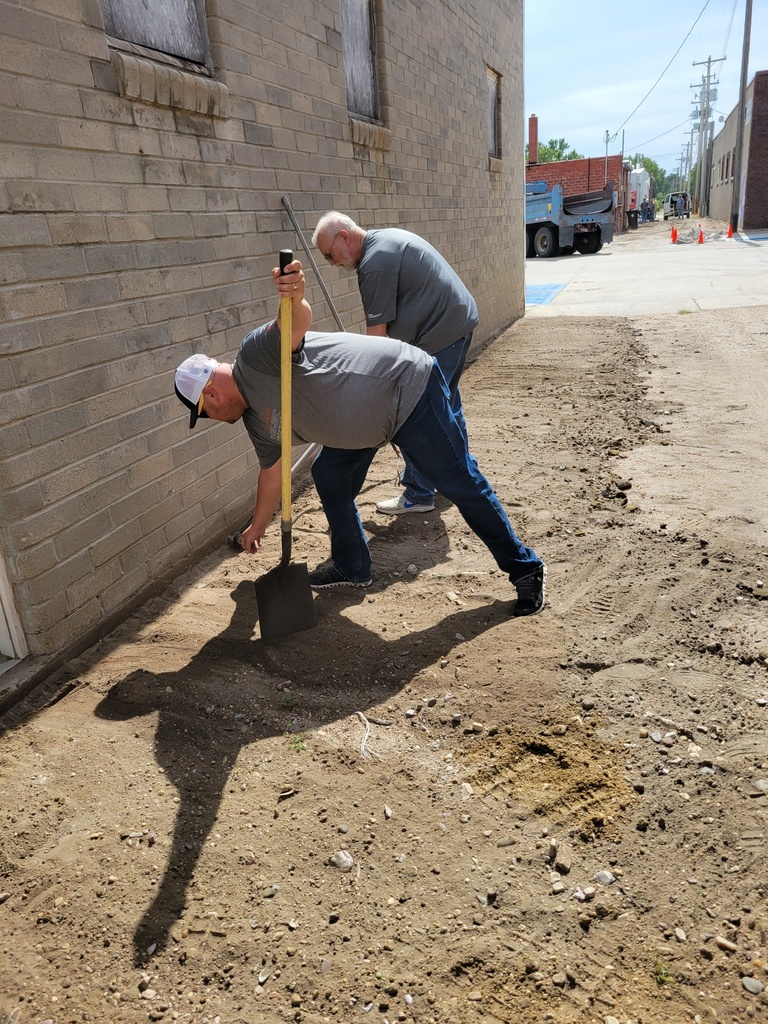 Bank employees work on Atkinson-Stuart Food Pantry