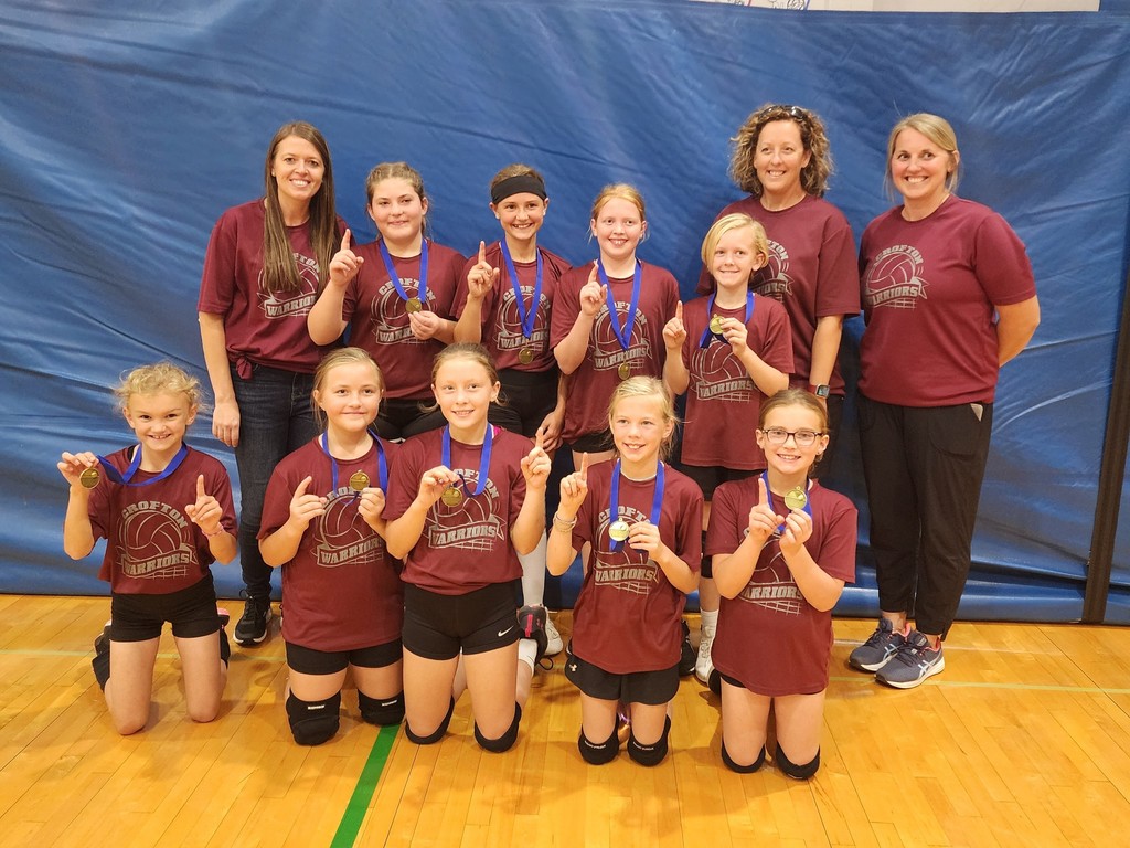 Team Members are as pictured, front row (l to r): Emma Arens, Ella Jessen, Jayden Tramp, Dylan Gulbranson, Paige Nohr; back row (l to r): Coach Angie Connot, Skyler Sejnoha, Grace Morrison, Lauren Connot, Berkley Hames, Coach Jamie Tramp, and Coach Laura Morrison.