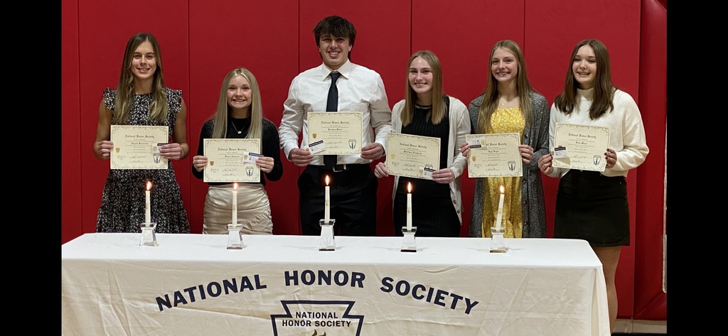 Those receiving their membership certificates were (pictured above, l to r): Abbie Kromarek, Keanu Johnson, Brendan Weber, Madelynn Dougherty, Teya Boyer and Katie Mauer.