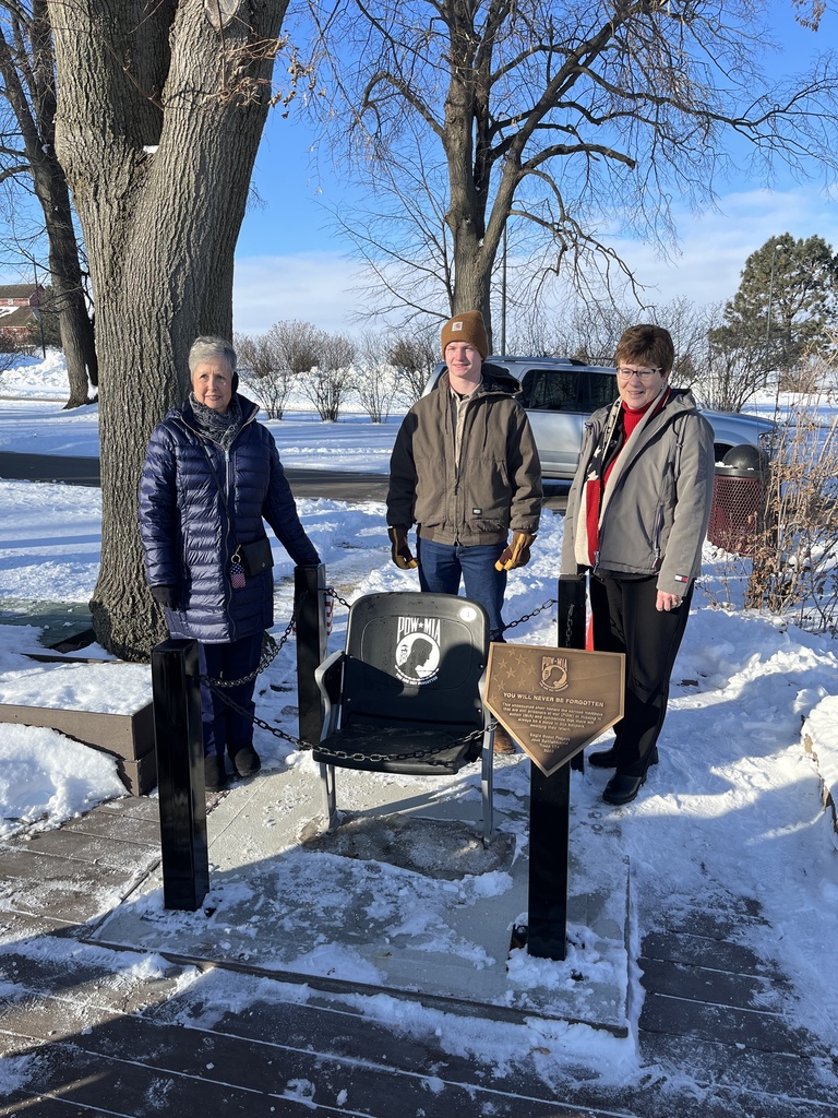 Present to view the project were Legion Auxiliary National President Vickie Koutz, the eagle scout responsible for the project Jack Schlickbernd, and NE Department President Vicki Ozenbaugh.