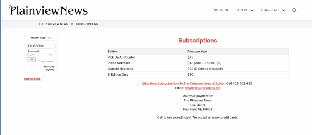 Subscription Fees
