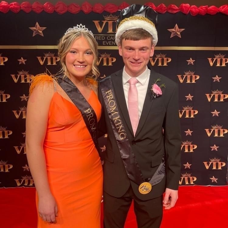 West Holt Public Schools held their Prom on Saturday, March 18. The Grand March was held in the school’s lecture hall beginning at 8:00 p.m. Crowned King was Tyler Jelinek and the Queen was Lana Hooey. The 2022 Homecoming Royalty Isaac Pistulka and Maci Nemetz crowned the 2023 Prom King and Queen. Courtesy Photo